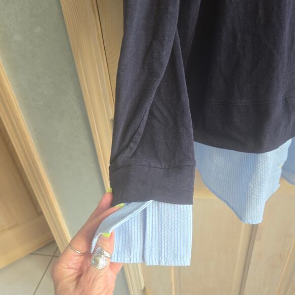 🎄 Tommy Hilfiger EUC sweater collared shirt combo long sleeve XL light blue - Picture 8 of 17